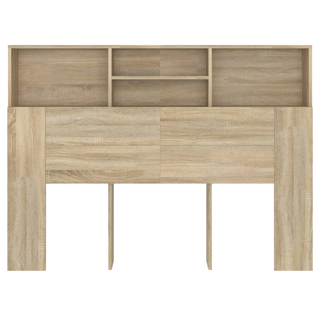 vidaXL Tăblie de pat cu dulap, stejar sonoma, 140x19x103,5 cm vidaXL Tăblie de pat cu dulap, stejar sonoma, 140x19x103,5 cm