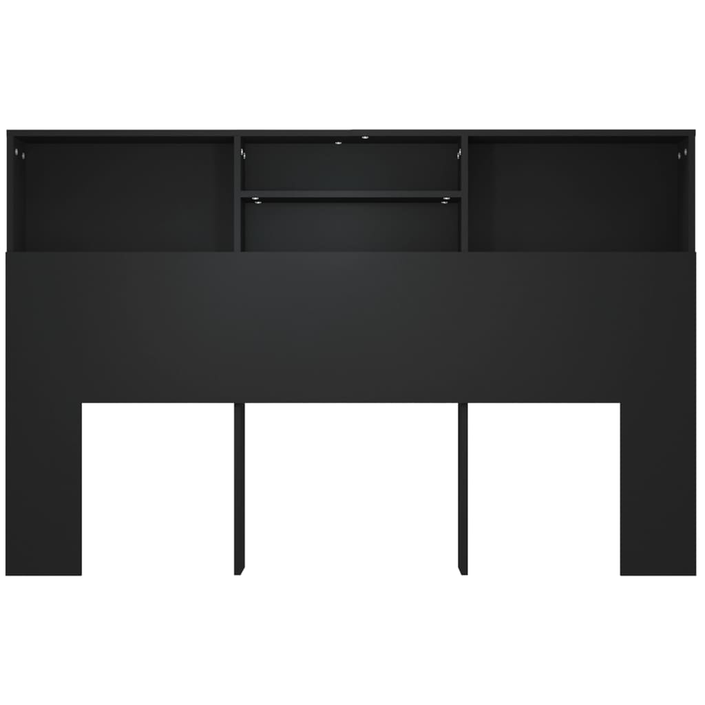vidaXL Tăblie de pat cu dulap, negru, 160x19x103,5 cm