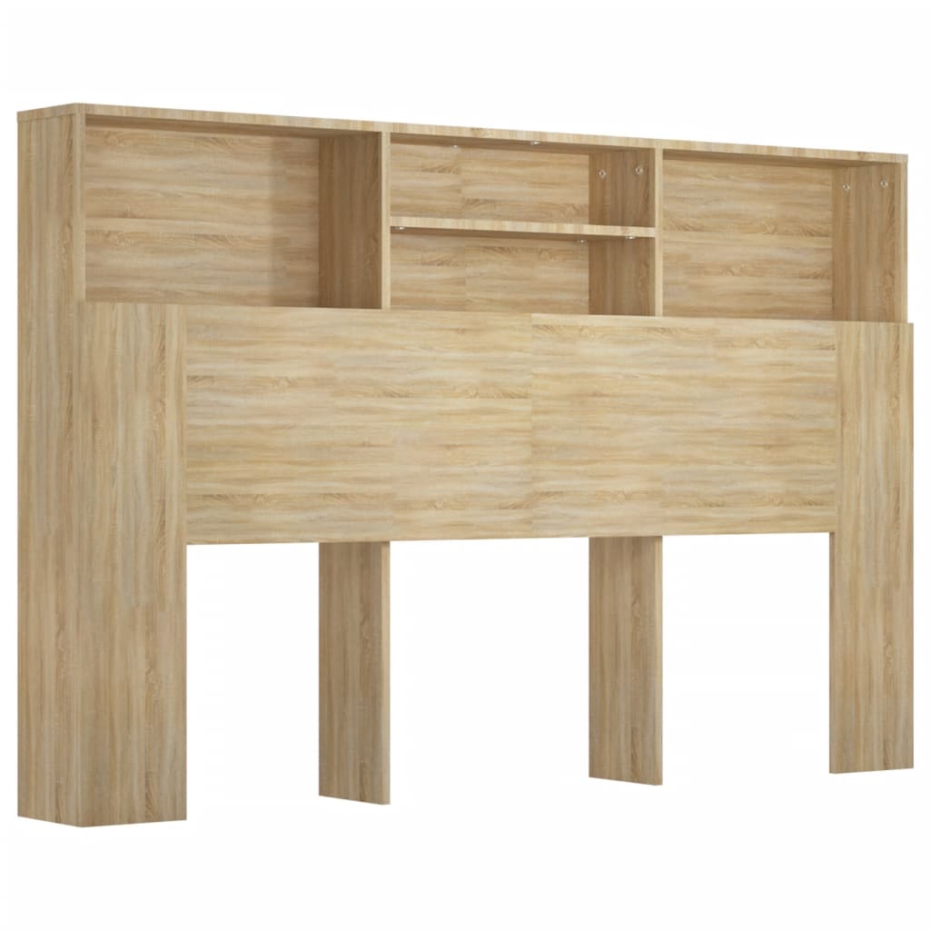 vidaXL Tăblie de pat cu dulap, stejar sonoma, 160x19x103,5 cm