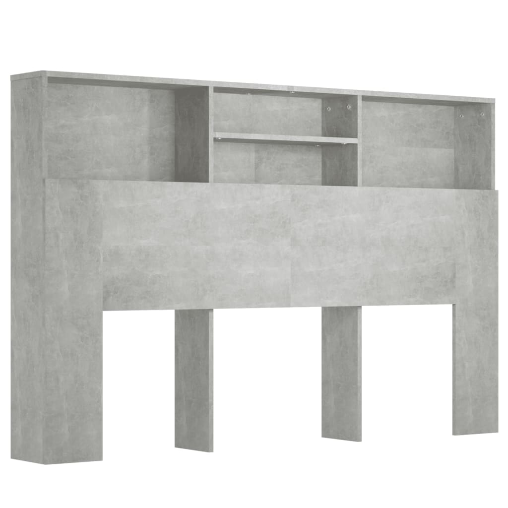 vidaXL Tăblie de pat cu dulap, gri beton, 160x19x103,5 cm vidaXL Tăblie de pat cu dulap, gri beton, 160x19x103,5 cm