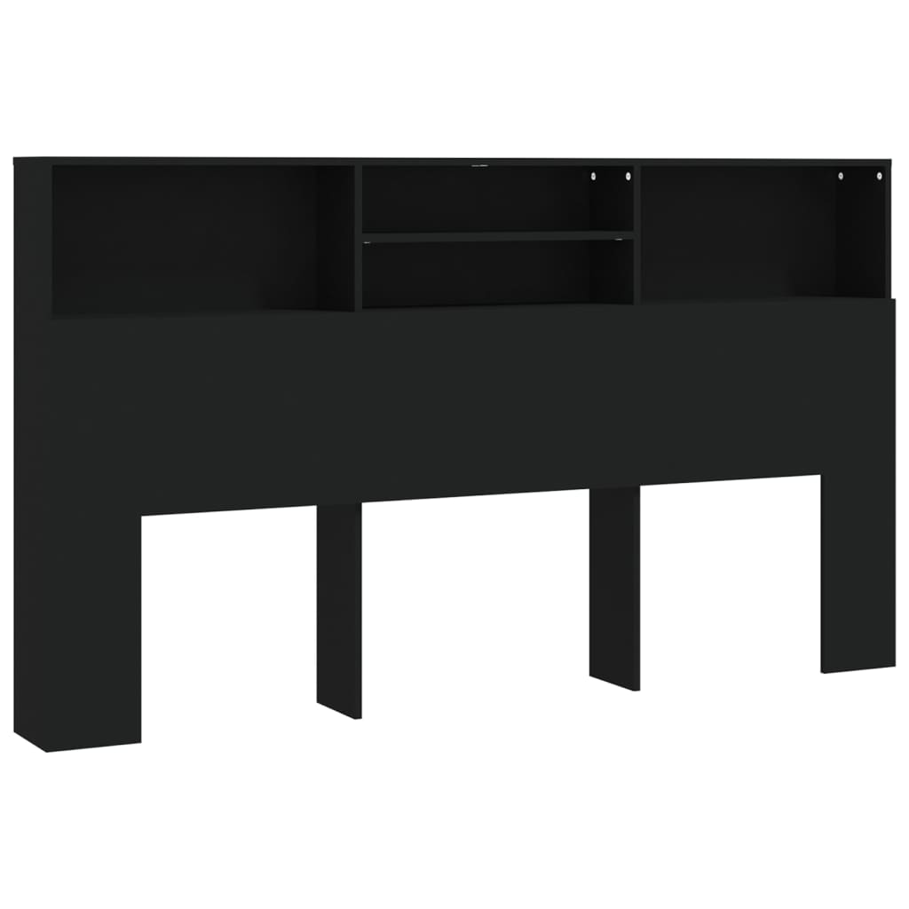 vidaXL Tăblie de pat cu dulap, negru, 180x19x103,5 cm vidaXL Tăblie de pat cu dulap, negru, 180x19x103,5 cm