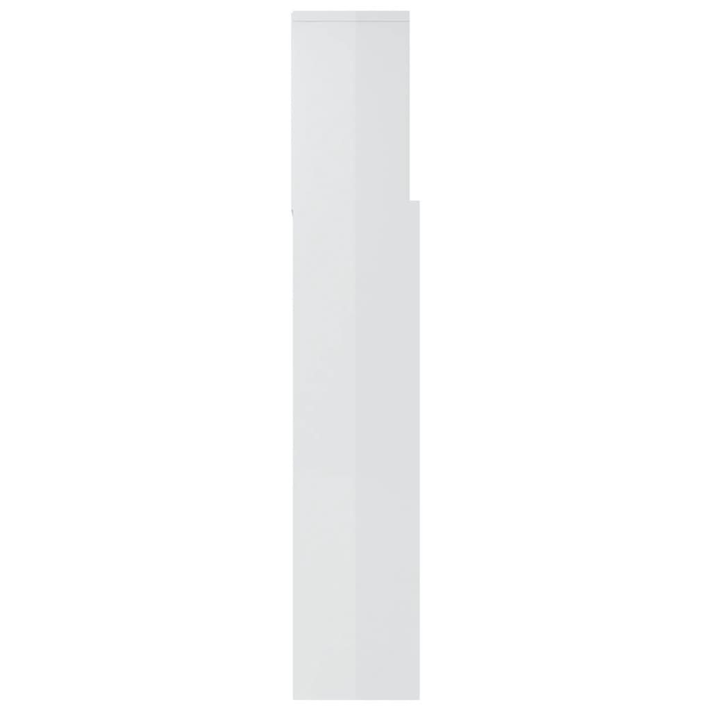 vidaXL Tăblie de pat cu dulap, alb extralucios, 180x19x103,5 cm vidaXL Tăblie de pat cu dulap, alb extralucios, 180x19x103,5 cm