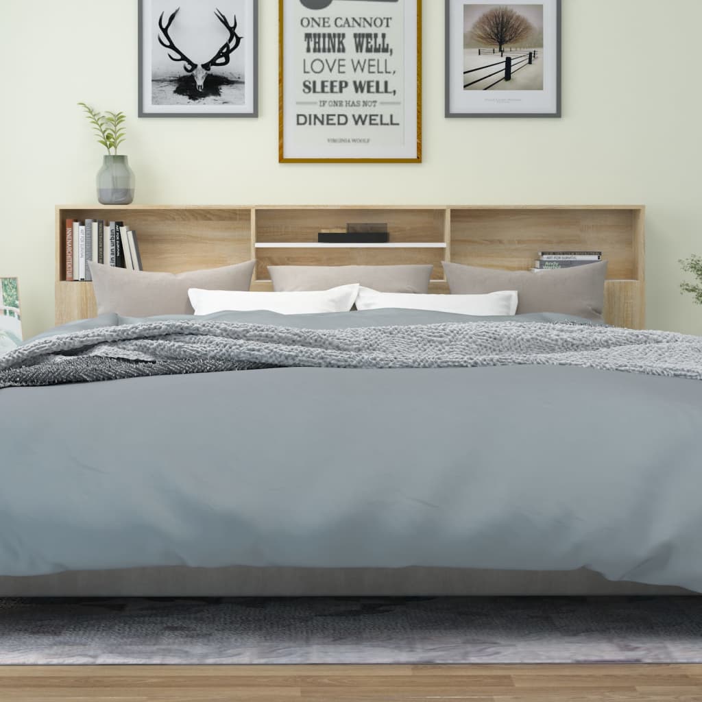 vidaXL Dulap tăblie, alb și stejar Sonoma, 220x19x103,5 cm vidaXL Dulap tăblie, alb și stejar Sonoma, 220x19x103,5 cm