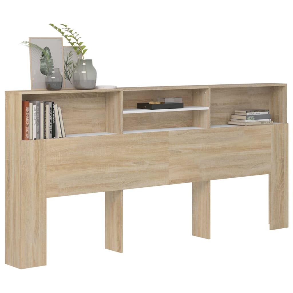 vidaXL Dulap tăblie, alb și stejar Sonoma, 220x19x103,5 cm vidaXL Dulap tăblie, alb și stejar Sonoma, 220x19x103,5 cm