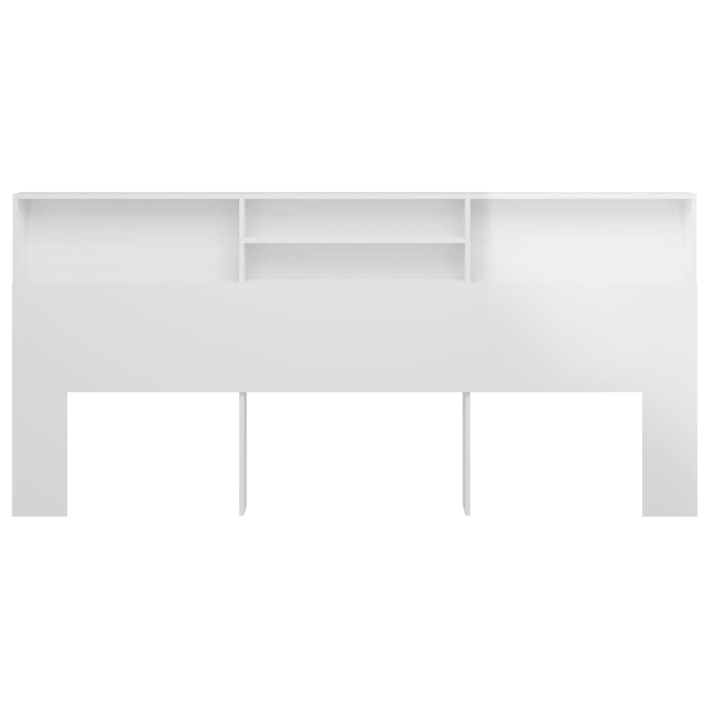 vidaXL Tăblie pat cu dulap, alb extralucios, 220x19x103,5 cm vidaXL Tăblie pat cu dulap, alb extralucios, 220x19x103,5 cm