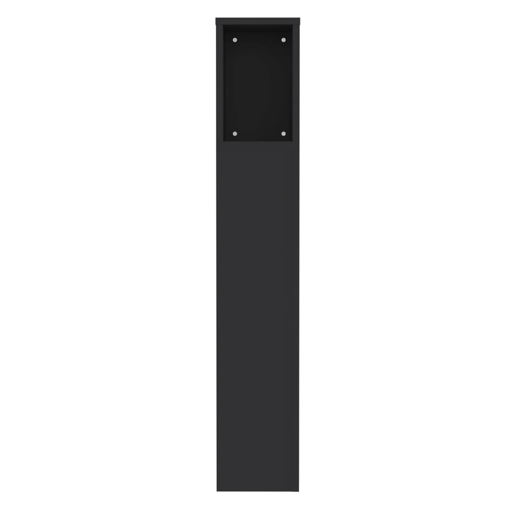 vidaXL Tăblie de pat cu dulap, negru, 100x18,5x102,5 cm