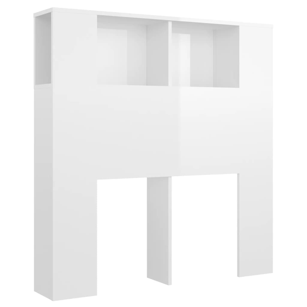 vidaXL Tăblie de pat, alb extralucios, 100x18,5x102,5 cm vidaXL Tăblie de pat, alb extralucios, 100x18,5x102,5 cm