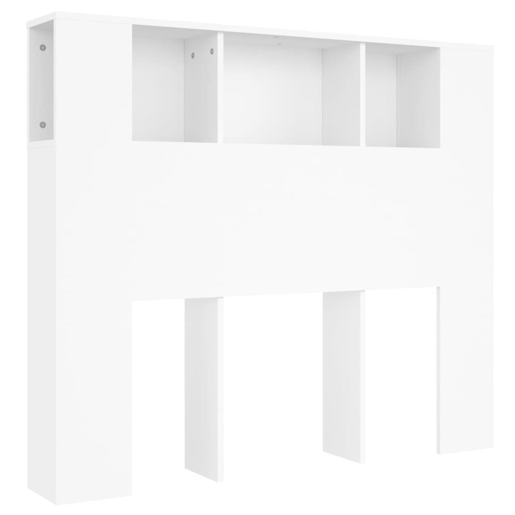 vidaXL Tăblie de pat cu dulap, alb, 120x18,5x102,5 cm vidaXL Tăblie de pat cu dulap, alb, 120x18,5x102,5 cm