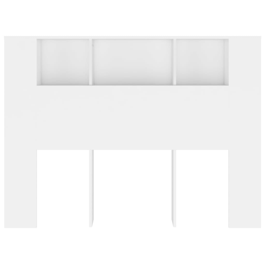 vidaXL Tăblie de pat cu dulap, alb, 140x18,5x104,5 cm vidaXL Tăblie de pat cu dulap, alb, 140x18,5x104,5 cm