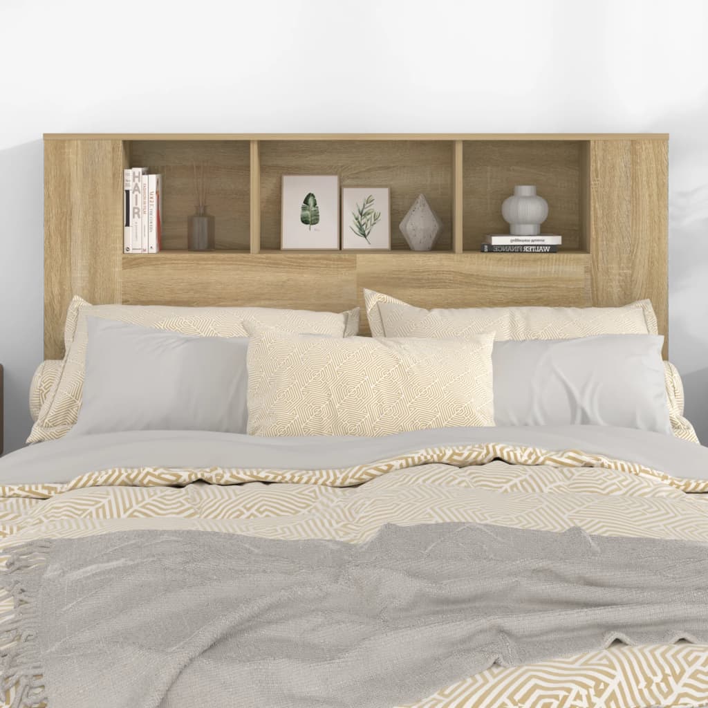 vidaXL Tăblie de pat cu dulap, stejar sonoma, 140x18,5x104,5 cm vidaXL Tăblie de pat cu dulap, stejar sonoma, 140x18,5x104,5 cm