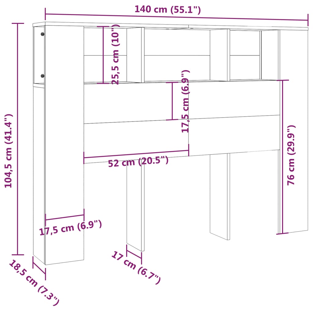 vidaXL Dulap tăblie, gri beton, 140x18,5x104,5 cm vidaXL Dulap tăblie, gri beton, 140x18,5x104,5 cm