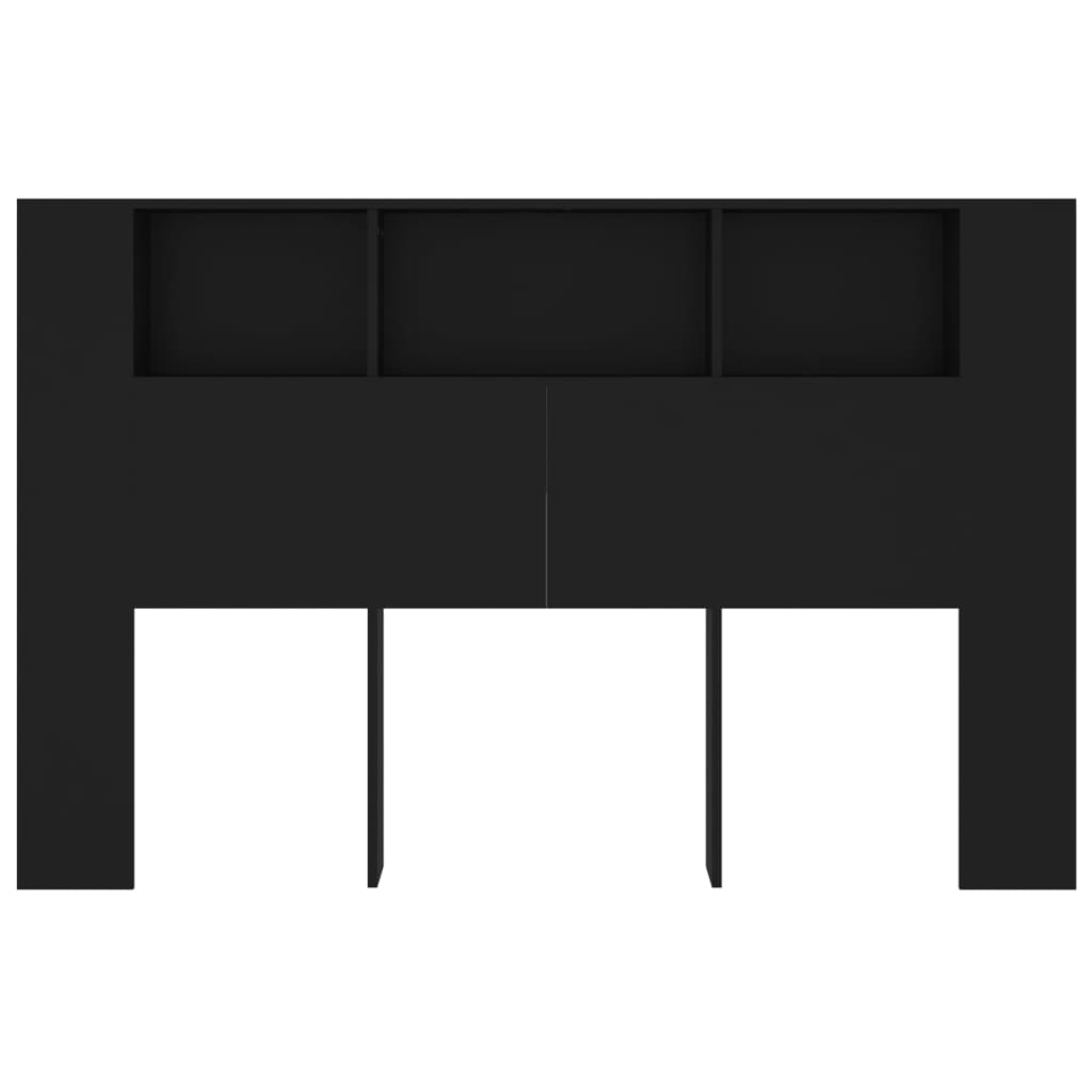 vidaXL Tăblie de pat cu dulap, negru, 160x18,5x104,5 cm vidaXL Tăblie de pat cu dulap, negru, 160x18,5x104,5 cm