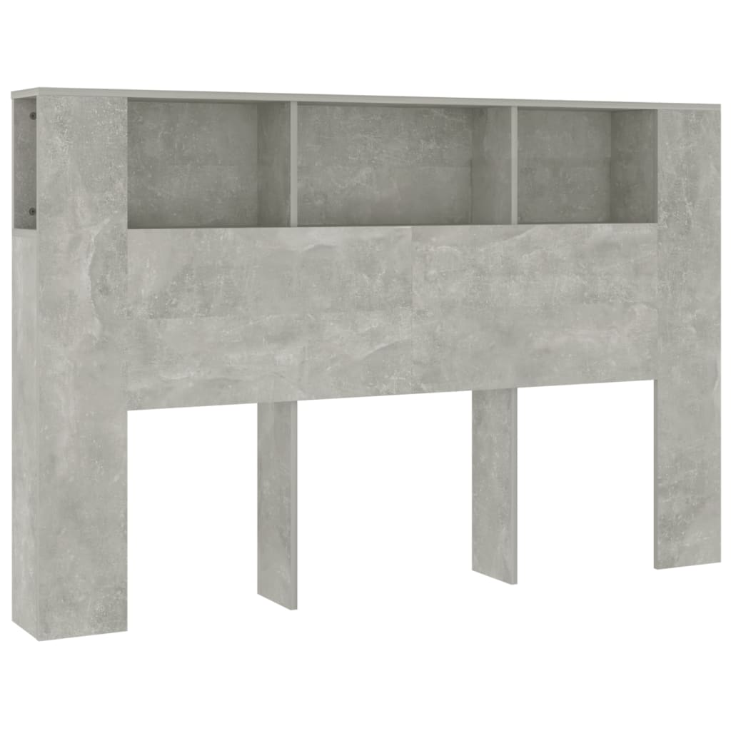 vidaXL Tăblie de pat cu dulap, gri beton, 160x18,5x104,5 cm vidaXL Tăblie de pat cu dulap, gri beton, 160x18,5x104,5 cm