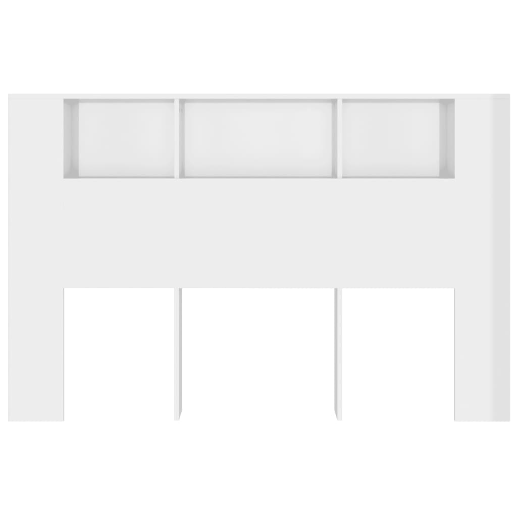 vidaXL Tăblie de pat cu dulap, alb extralucios, 160x18,5x104,5 cm vidaXL Tăblie de pat cu dulap, alb extralucios, 160x18,5x104,5 cm