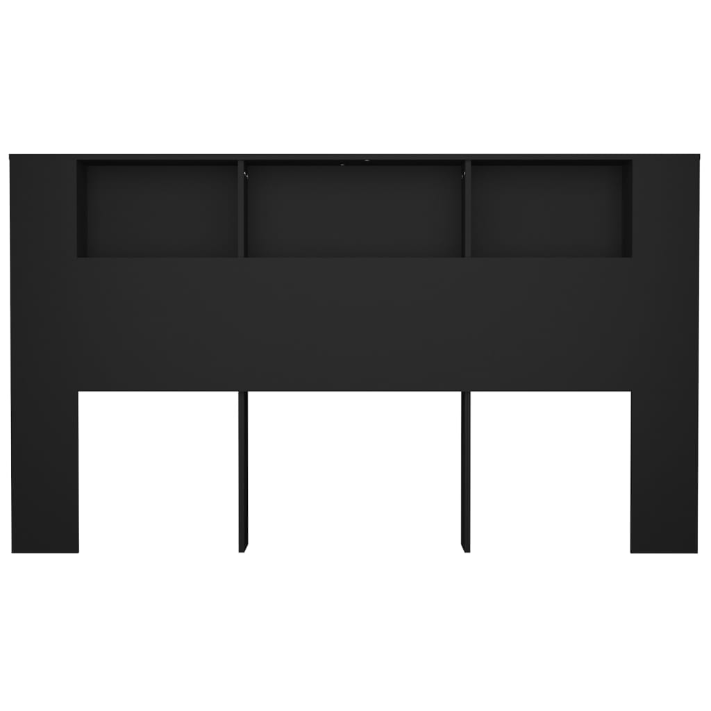 vidaXL Tăblie de pat cu dulap, negru, 180x18,5x104,5 cm