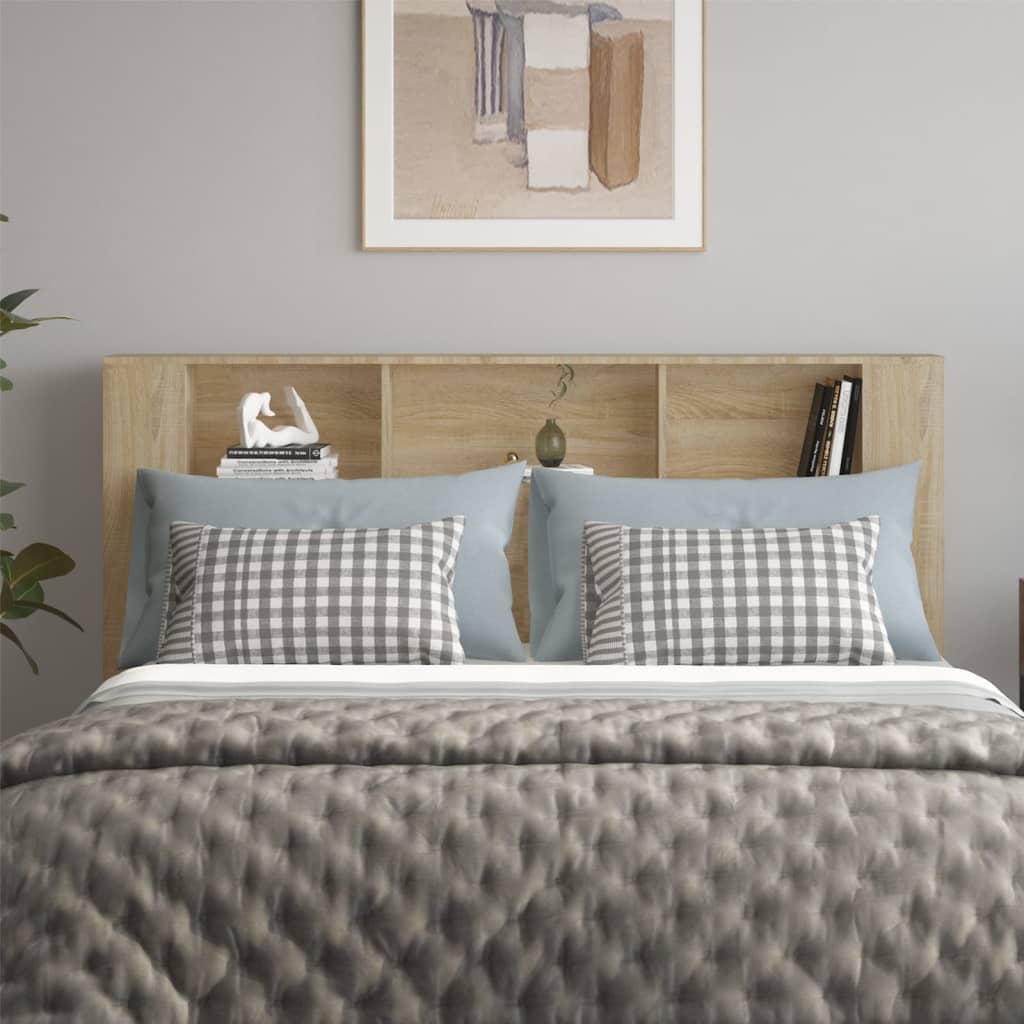 vidaXL Tăblie de pat cu dulap, stejar sonoma, 180x18,5x104,5 cm vidaXL Tăblie de pat cu dulap, stejar sonoma, 180x18,5x104,5 cm