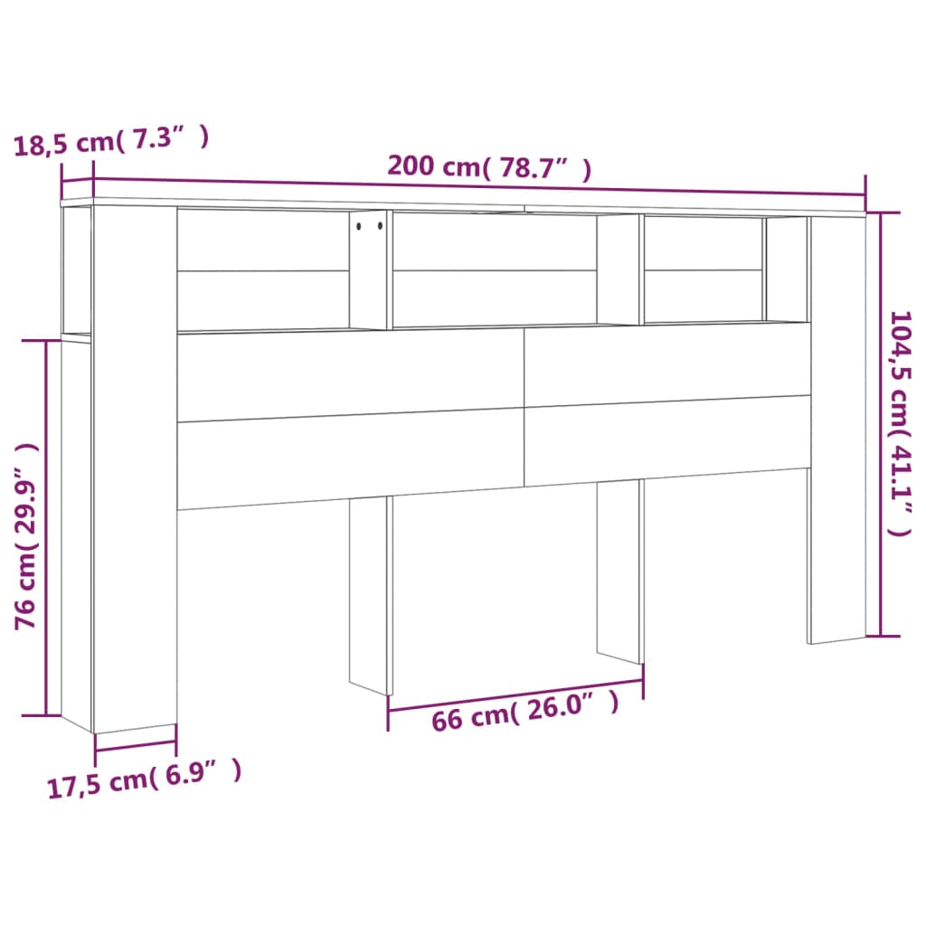 vidaXL Dulap tăblie, negru, 200x18,5x104,5 cm vidaXL Dulap tăblie, negru, 200x18,5x104,5 cm