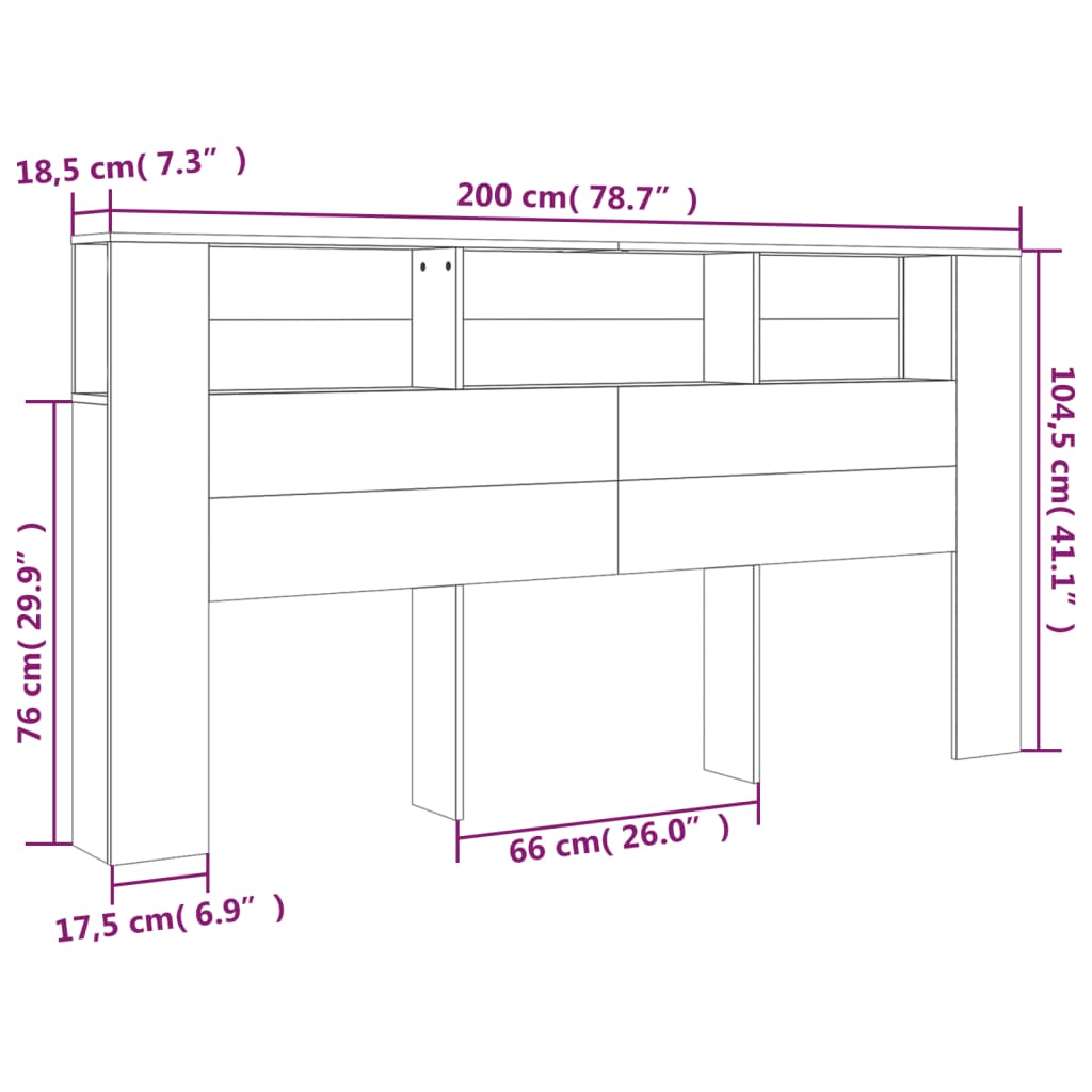 vidaXL Dulap tăblie, alb extralucios, 200x18,5x104,5 cm vidaXL Dulap tăblie, alb extralucios, 200x18,5x104,5 cm