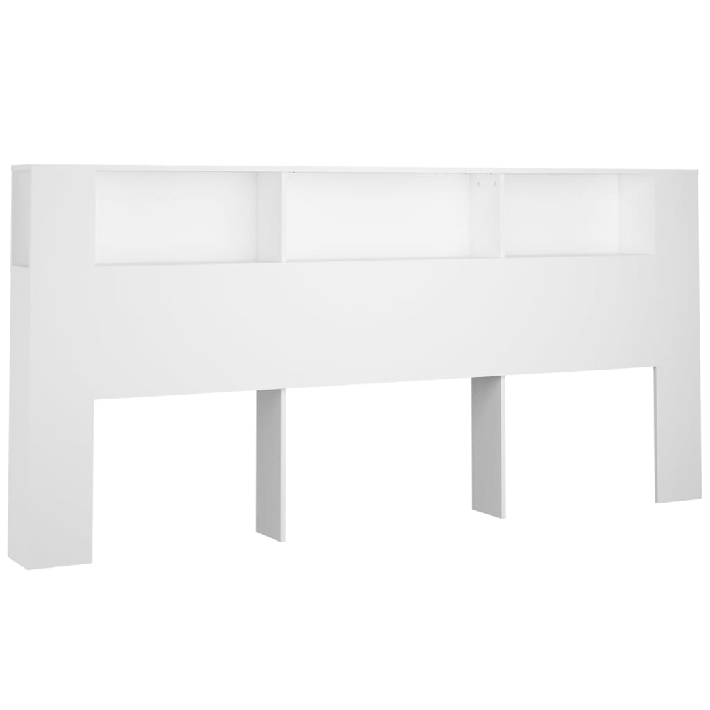 vidaXL Tăblie de pat cu dulap, alb, 220x18,5x104,5 cm vidaXL Tăblie de pat cu dulap, alb, 220x18,5x104,5 cm