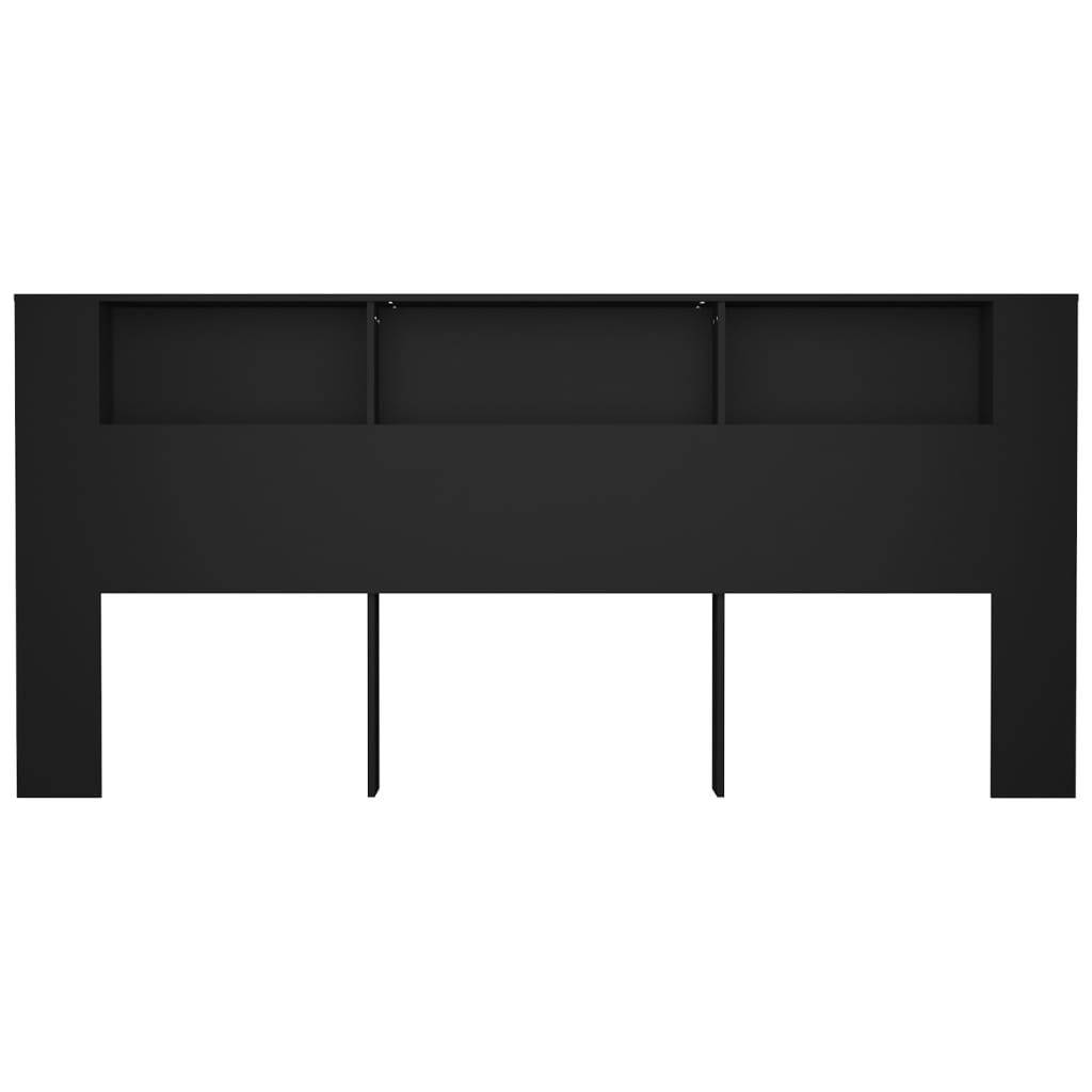 vidaXL Tăblie de pat cu dulap, negru, 220x18,5x104,5 cm vidaXL Tăblie de pat cu dulap, negru, 220x18,5x104,5 cm
