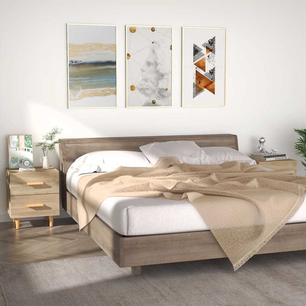 vidaXL Noptiere, 2 buc., stejar sonoma, 40x35x47,5 cm