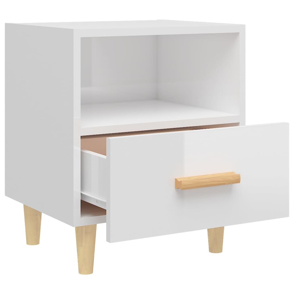 vidaXL Noptiere, 2 buc., alb extralucios, 40x35x47 cm vidaXL Noptiere, 2 buc., alb extralucios, 40x35x47 cm