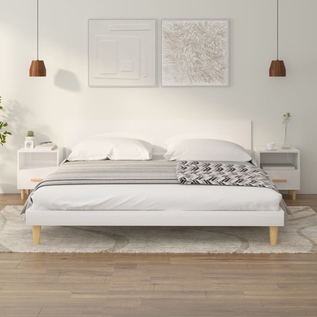 vidaXL Noptiere, 2 buc., alb extralucios, 40x35x47 cm vidaXL Noptiere, 2 buc., alb extralucios, 40x35x47 cm