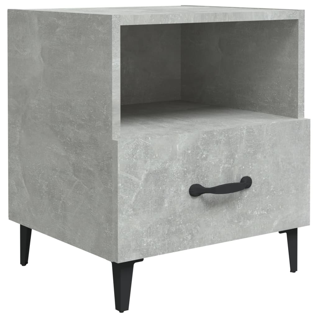 vidaXL Noptiere, 2 buc., gri beton, lemn prelucrat vidaXL Noptiere, 2 buc., gri beton, lemn prelucrat
