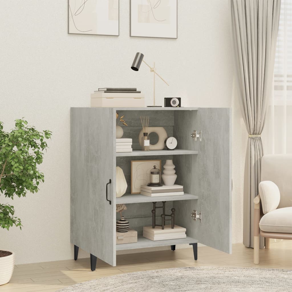 vidaXL Servantă, gri beton, 70x34x90 cm, lemn prelucrat