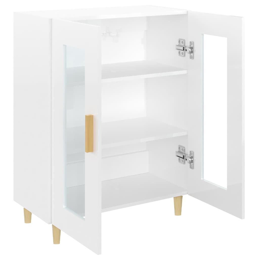 vidaXL Dulap, alb extralucios, 69,5x34x90 cm, lemn compozit