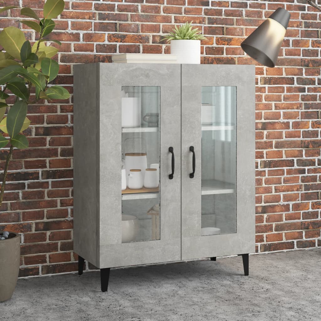 vidaXL Dulap, gri beton, 69,5x34x90 cm, lemn compozit vidaXL Dulap, gri beton, 69,5x34x90 cm, lemn compozit