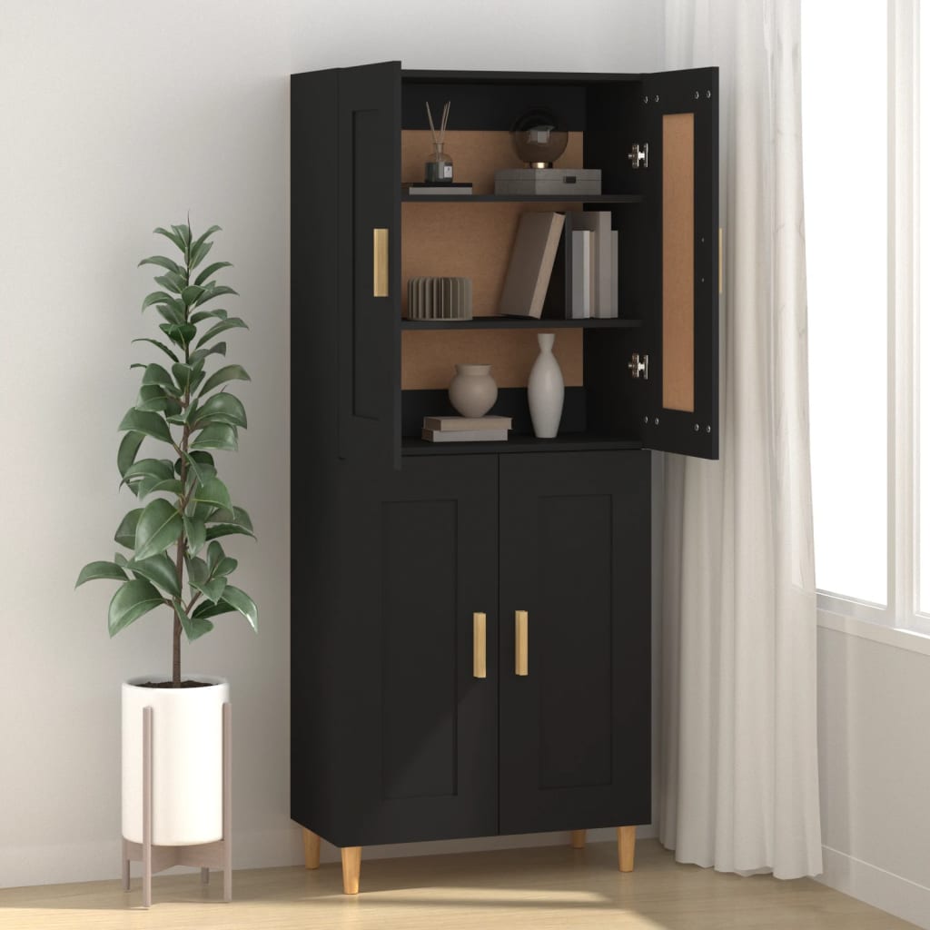 vidaXL Dulap, negru, 69,5x34x90 cm, lemn compozit