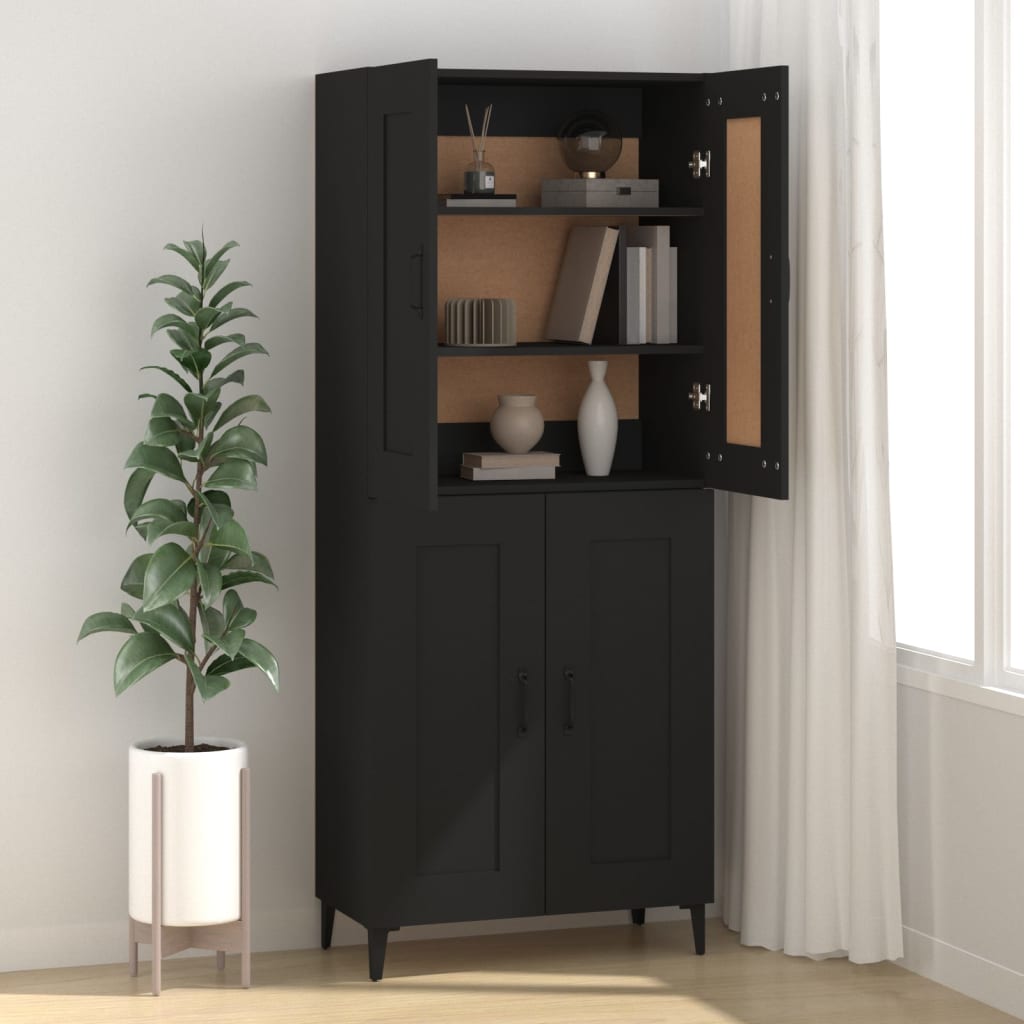 vidaXL Dulap, negru, 69,5x34x90 cm, lemn compozit