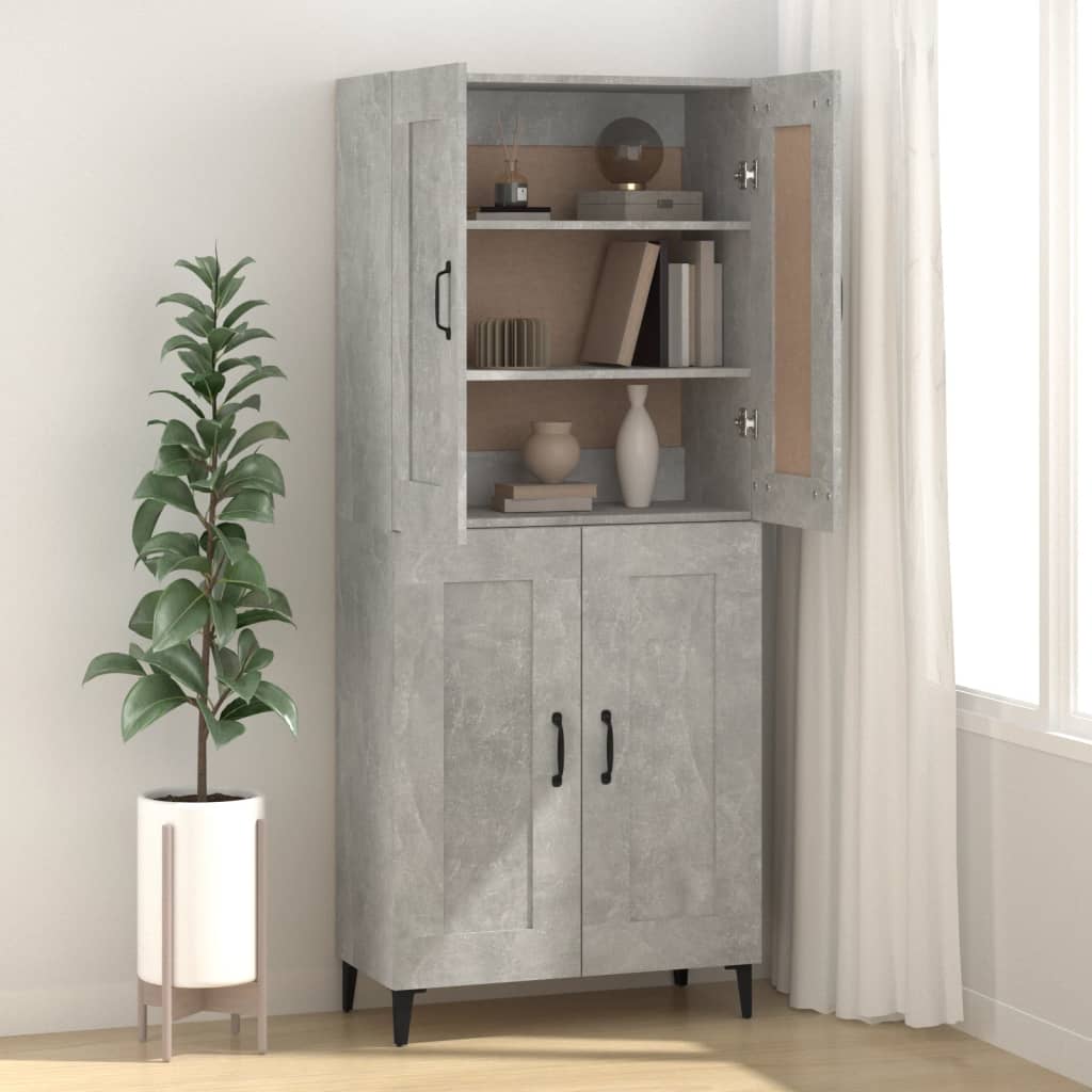 vidaXL Dulap, gri beton, 69,5x34x90 cm, lemn compozit