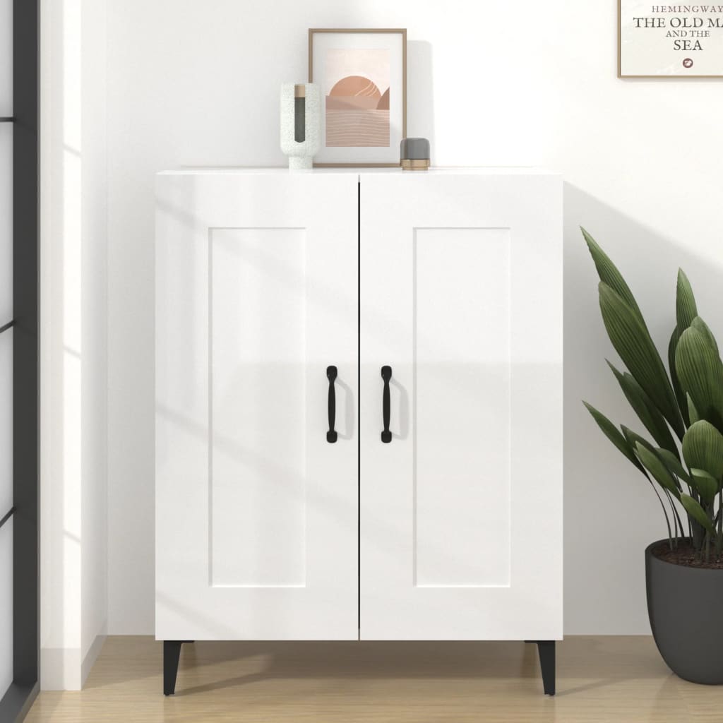 vidaXL Dulap, alb extralucios, 69,5x34x90 cm, lemn compozit
