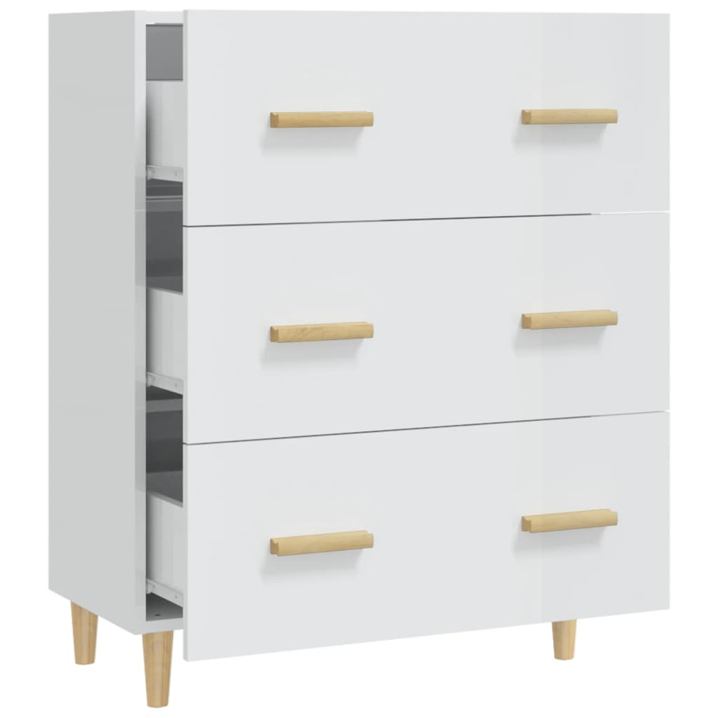 vidaXL Servantă, alb extralucios, 70x34x90 cm, lemn prelucrat vidaXL Servantă, alb extralucios, 70x34x90 cm, lemn prelucrat
