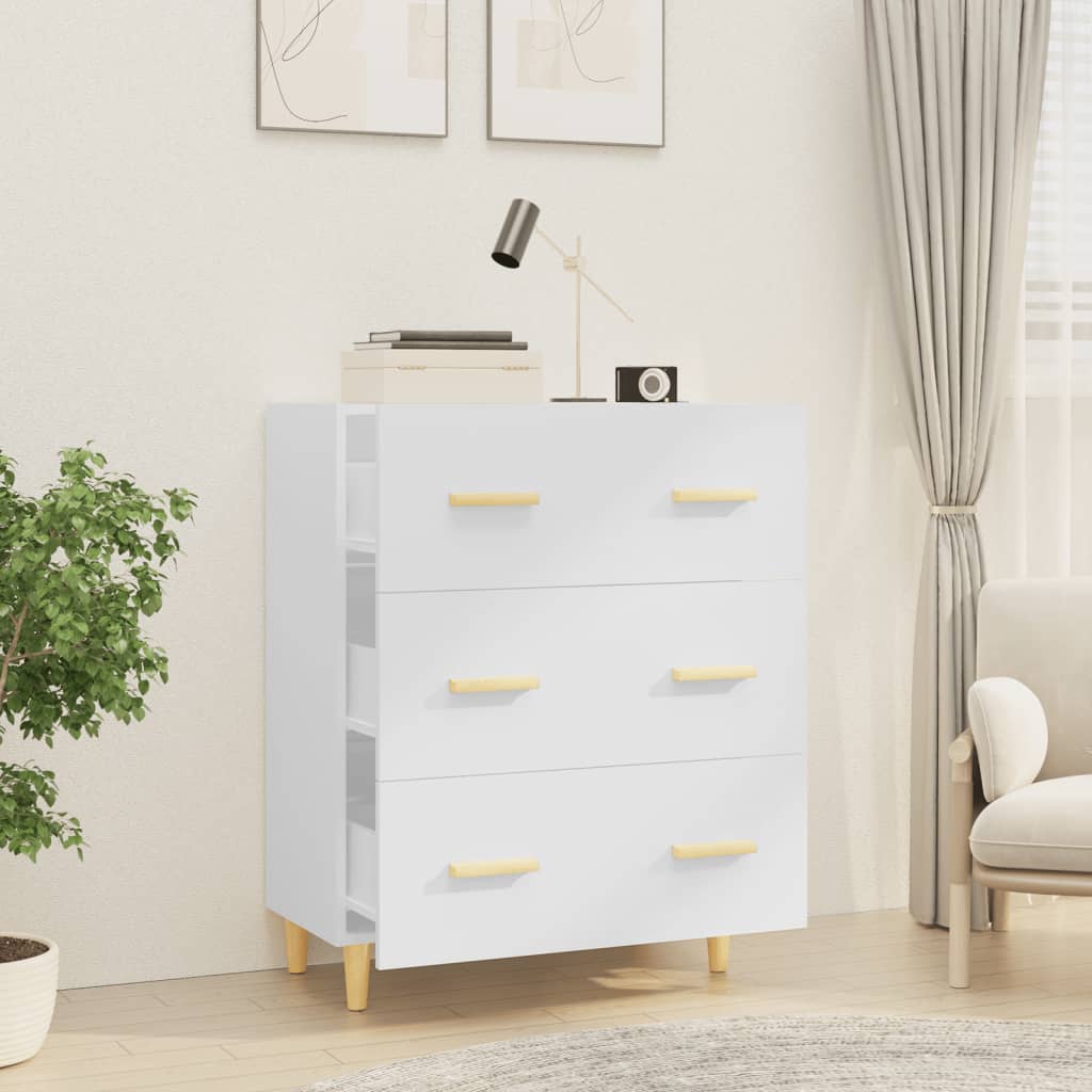 vidaXL Servantă, alb extralucios, 70x34x90 cm, lemn prelucrat vidaXL Servantă, alb extralucios, 70x34x90 cm, lemn prelucrat
