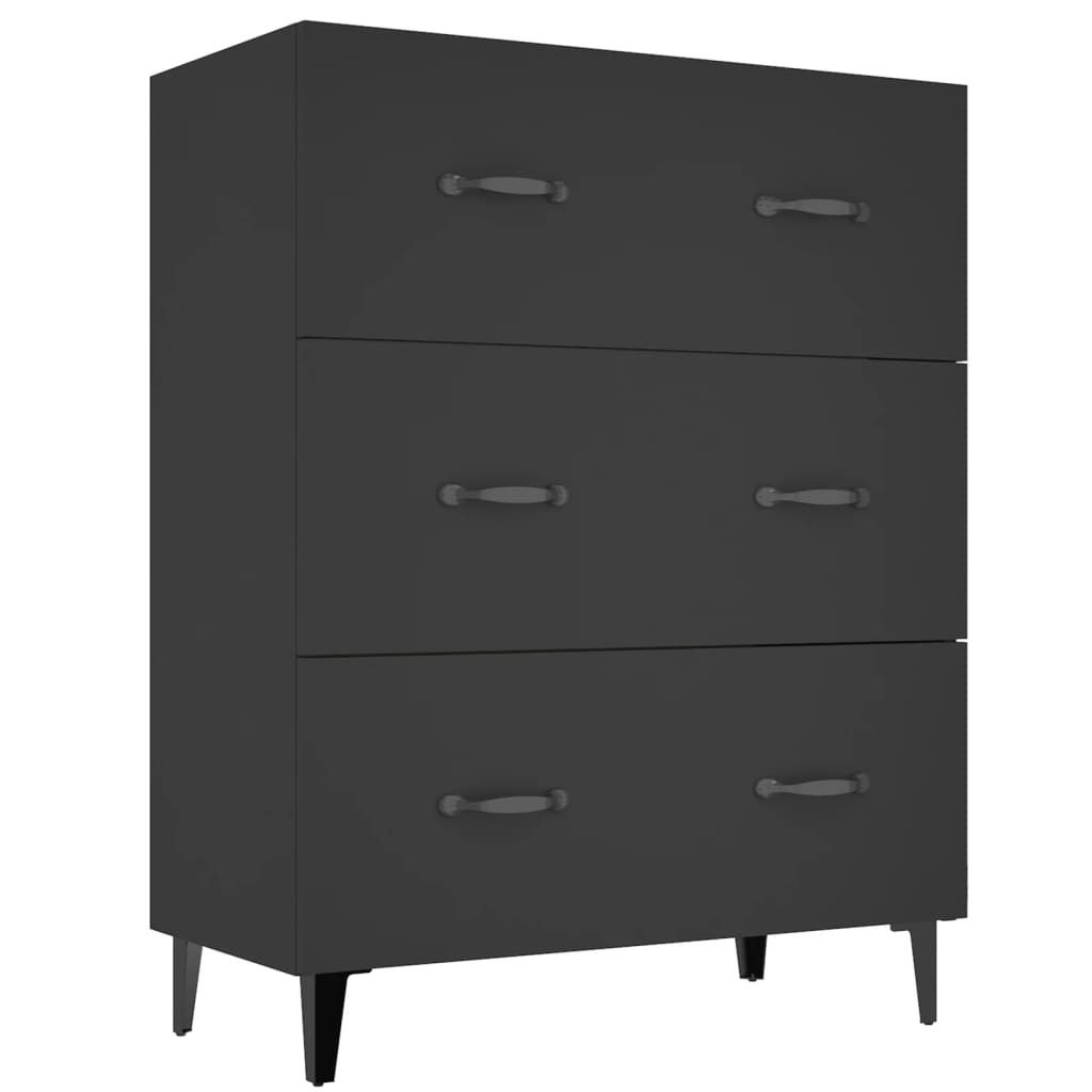 vidaXL Dulap, negru, 69,5x34x90 cm, lemn compozit