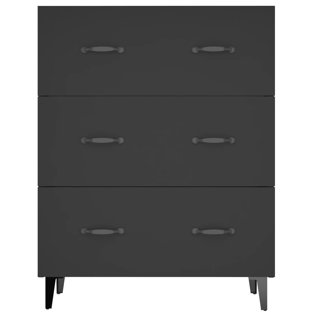vidaXL Dulap, negru, 69,5x34x90 cm, lemn compozit