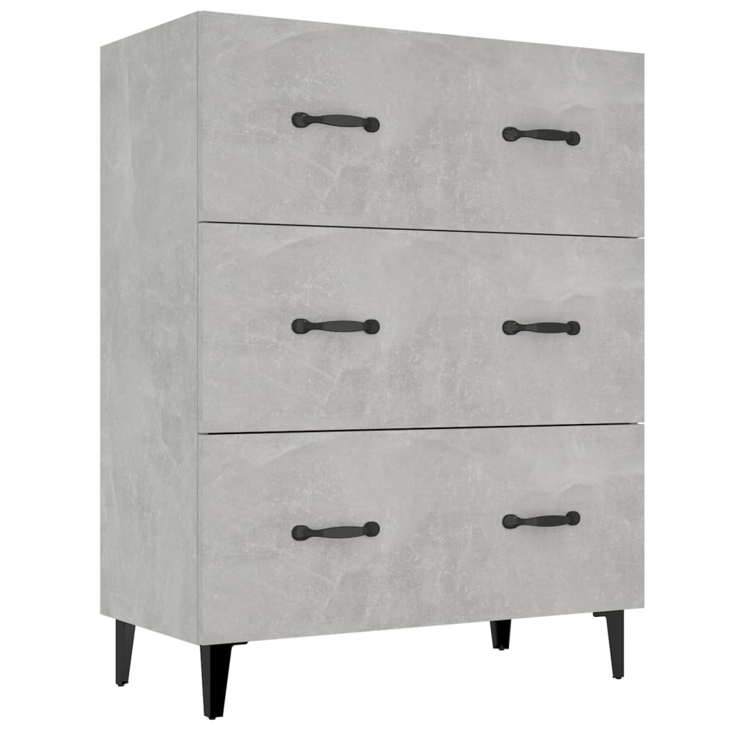 vidaXL Dulap, gri beton, 69,5x34x90 cm, lemn compozit
