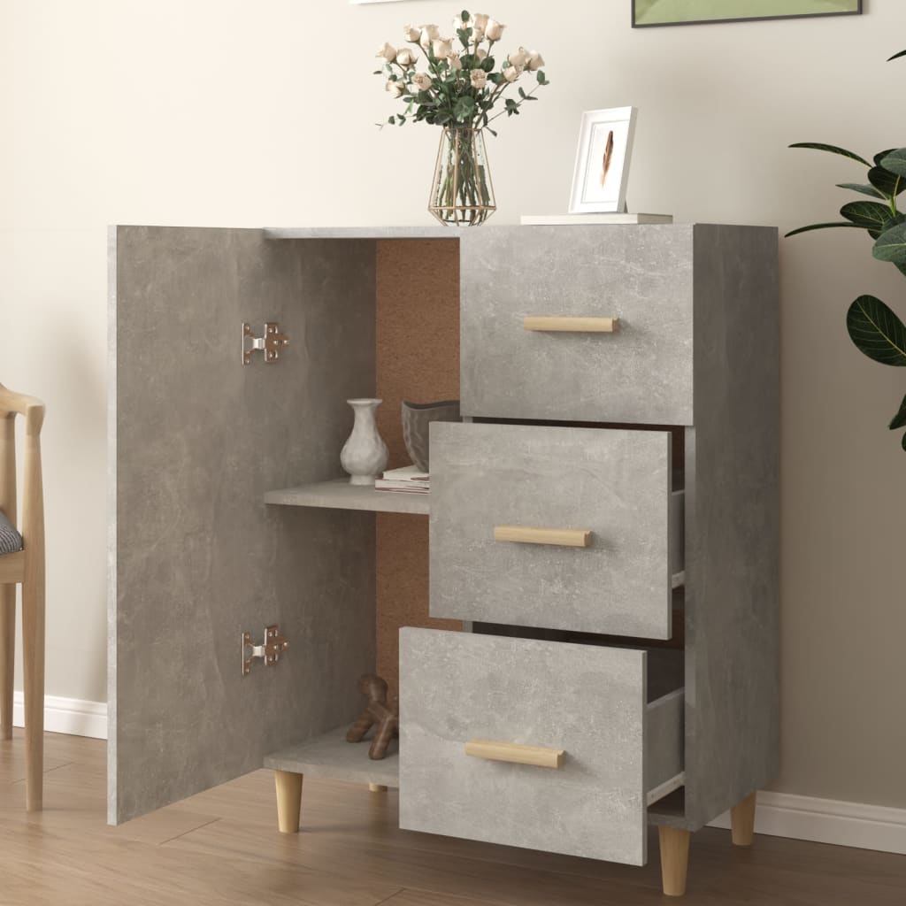 vidaXL Servantă, gri beton, 69,5x34x90 cm, lemn prelucrat