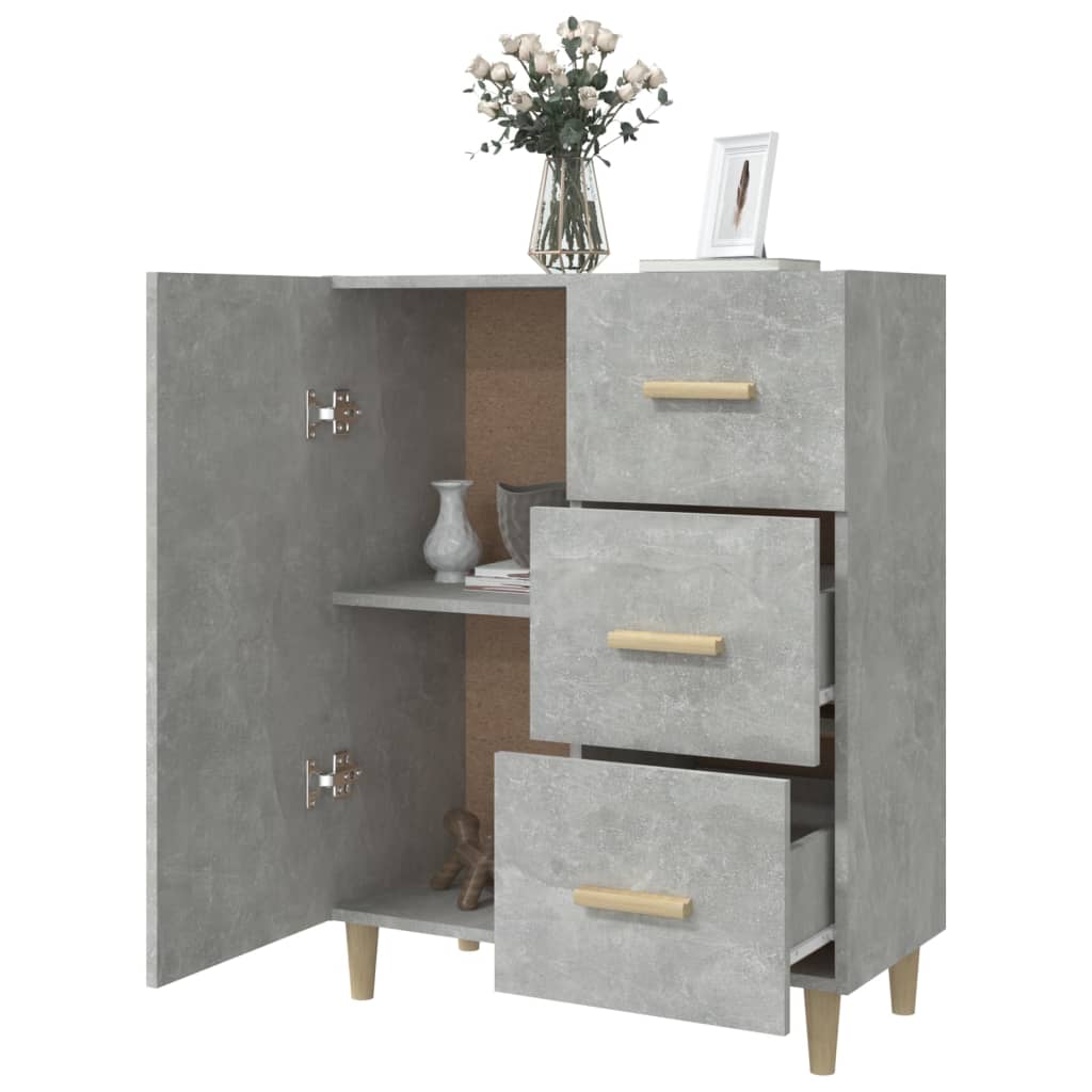 vidaXL Servantă, gri beton, 69,5x34x90 cm, lemn prelucrat