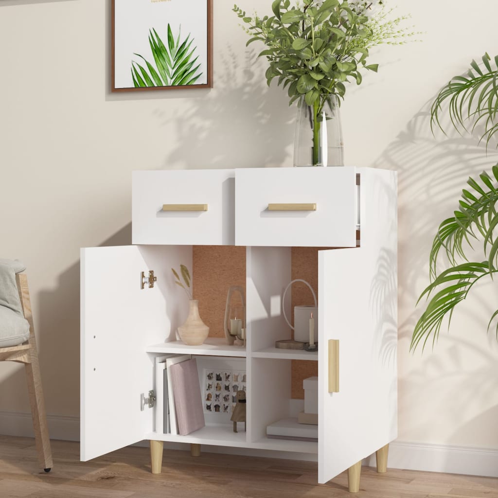 vidaXL Servantă, alb, 69,5x34x89 cm, lemn prelucrat vidaXL Servantă, alb, 69,5x34x89 cm, lemn prelucrat