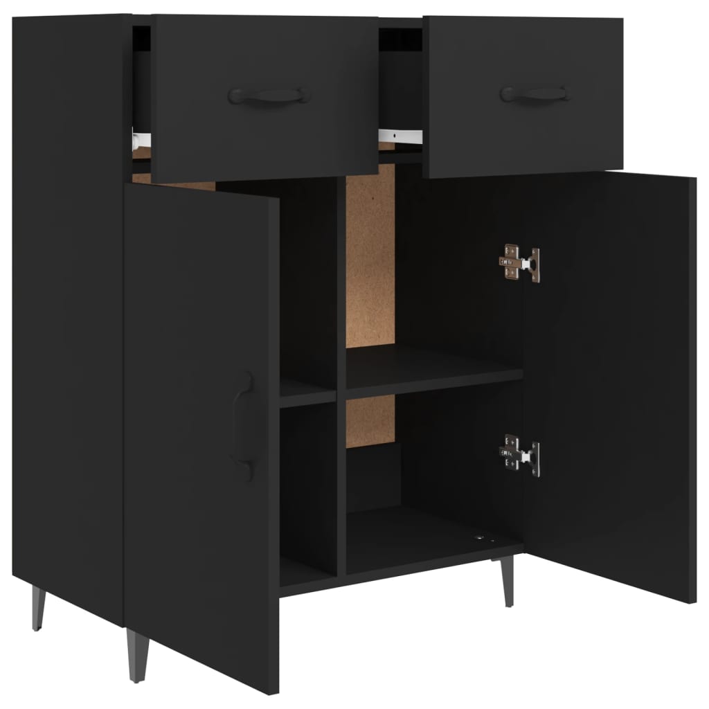 vidaXL Dulap, negru, 69,5x34x90 cm, lemn compozit