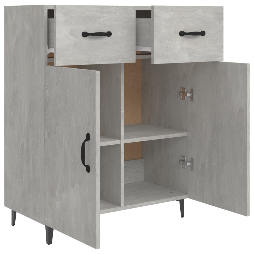 vidaXL Dulap, gri beton, 69,5x34x90 cm, lemn compozit