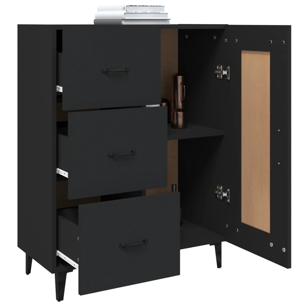 vidaXL Dulap, negru, 69,5x34x90 cm, lemn prelucrat vidaXL Dulap, negru, 69,5x34x90 cm, lemn prelucrat