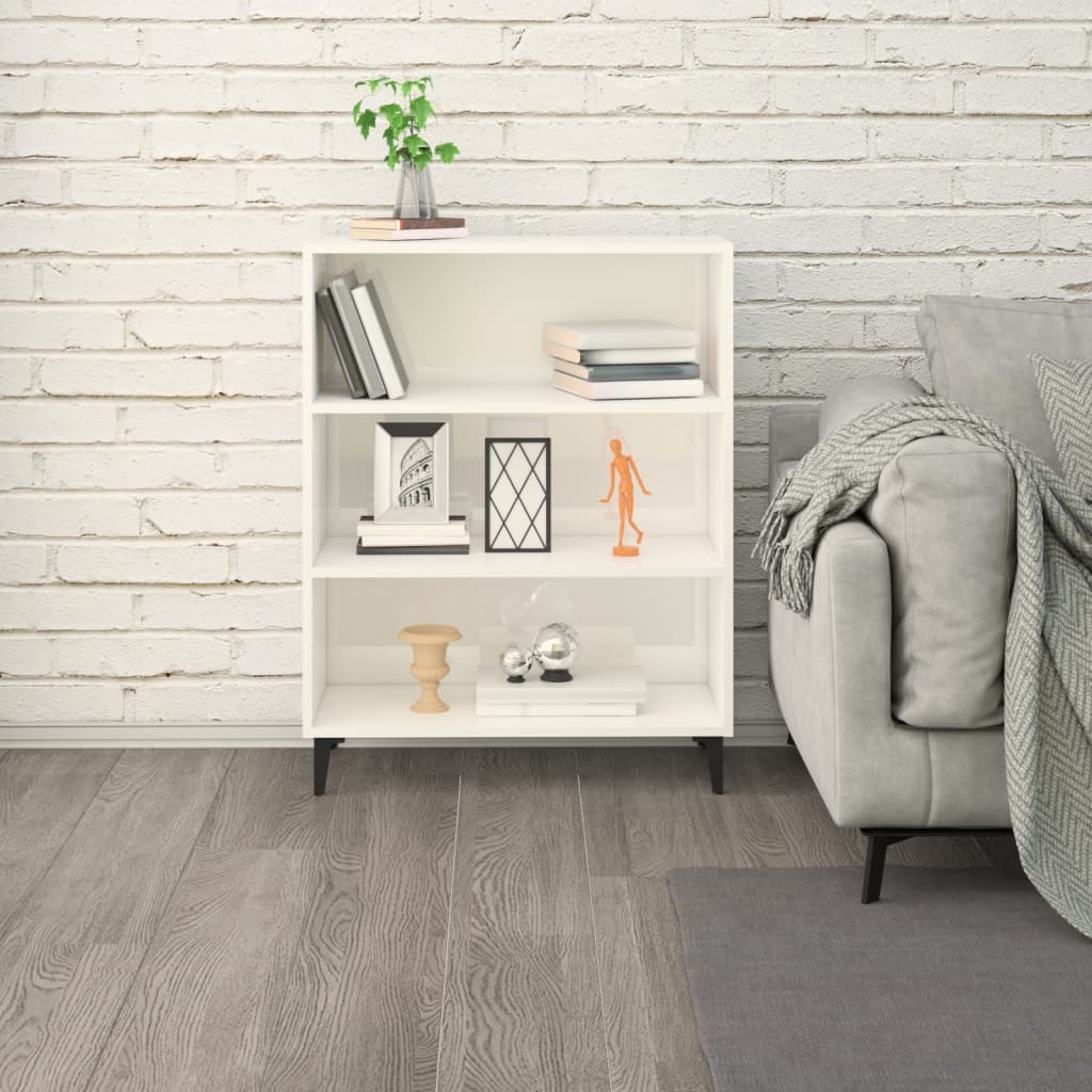 vidaXL Servantă, alb extralucios, 69,5x34x90 cm, lemn prelucrat