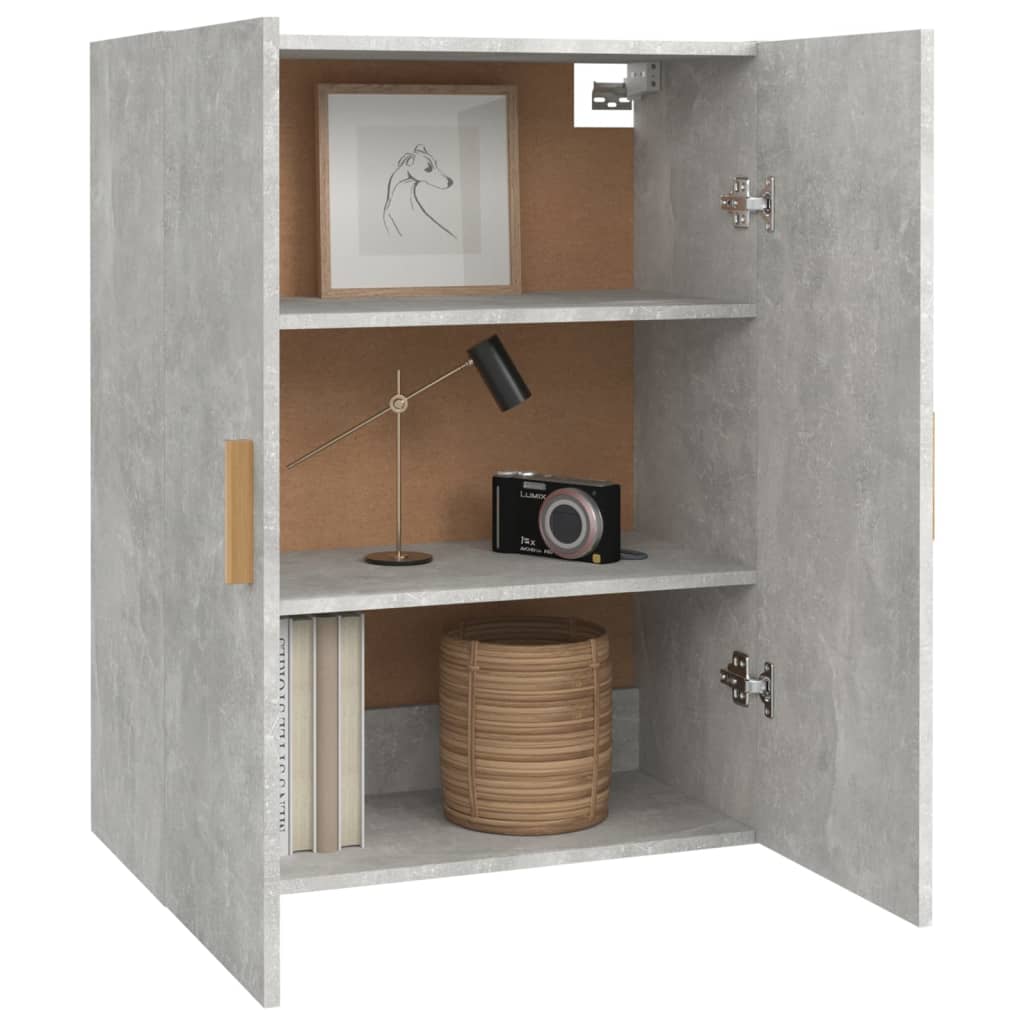 vidaXL Dulap de perete suspendat, gri beton, 69,5x34x90 cm