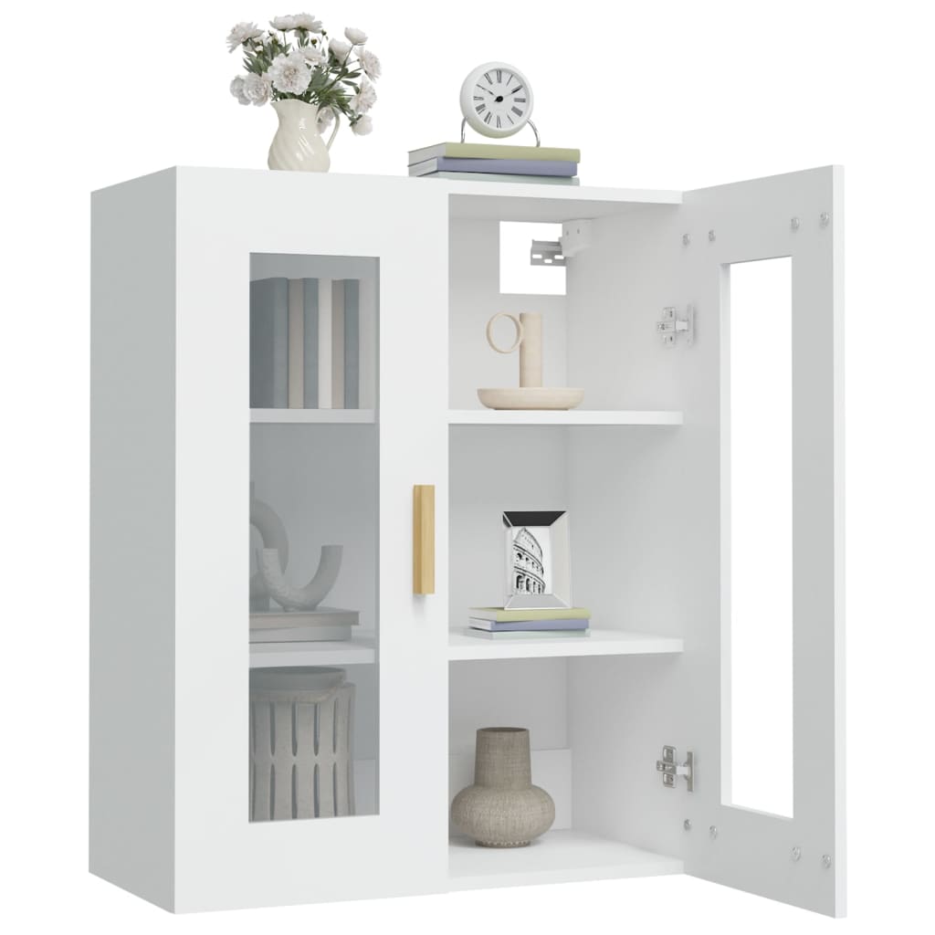 vidaXL Dulap de perete suspendat, alb, 69,5x34x90 cm
