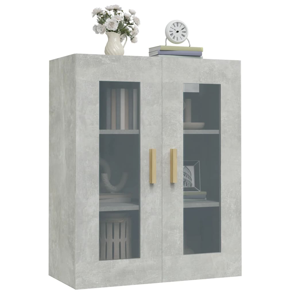vidaXL Dulap de perete suspendat, gri beton, 69,5x34x90 cm vidaXL Dulap de perete suspendat, gri beton, 69,5x34x90 cm